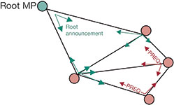 Figure 5. Root announcements distributed, causing PREQ to be sent.